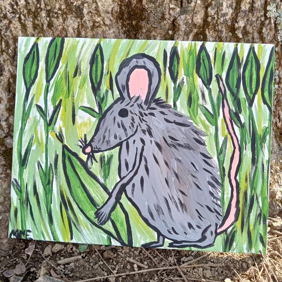 Hand Crafted Other - Mouse With Corn Painting